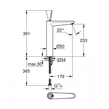 Высокий смеситель для раковины Grohe Eurodisc Joy 23428000 Высокий смеситель для раковины Grohe Eurodisc Joy 23428000