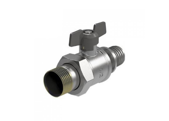 Кран шаровый Royal Thermo с аксиальным соединением и накидной гайкой 20x3/4