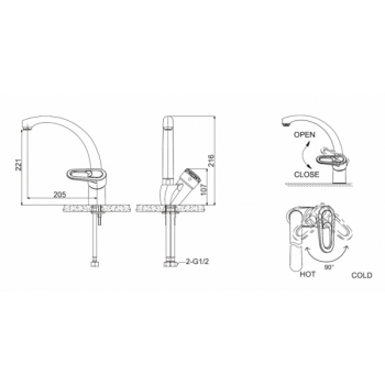 Смеситель для кухни Bravat LOOP F7124182CP-RUS