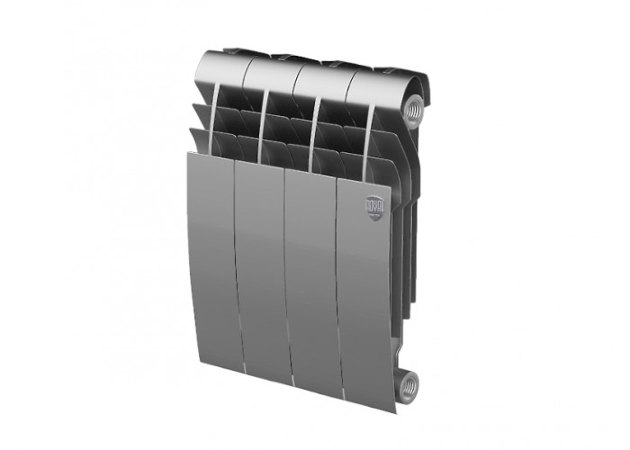 Биметаллический секционный радиатор отопления Royal Thermo Biliner 350 / Silver Satin / 1 секция