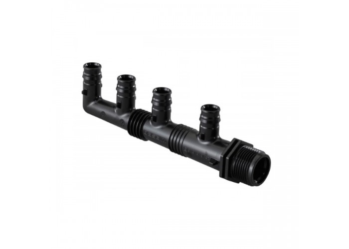Коллектор с наружной резьбой Uponor Q E КОЛЛЕКТОР С НАРУЖНОЙ РЕЗЬБОЙ PPSU G3/4 НР, 4X16 Ц/Ц45+35ММ