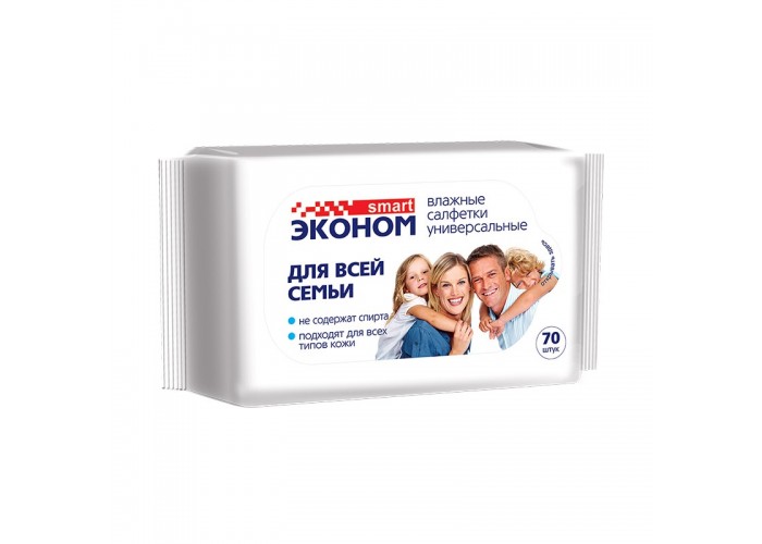 ЭКОНОМ Салфетки влажные для всей семьи (70шт)