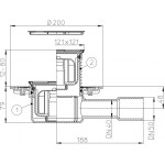 Трап HL 510NPr-3000 с Сухим сифоном, с решеткой 037Pr.31E - Цвет светлая бронза