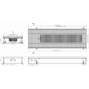 Внутрипольный конвектор с естественной конвекцией Eva KC.100.303.1250