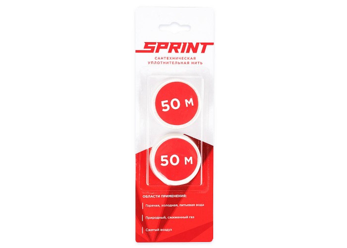 Уплотнительная нить Сантехмастер SPRINT сантехническая Набор катушек 2х50 метров, блистер