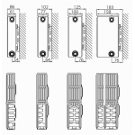Стальной панельный радиатор отопления с нижним подключением Stelrad Novello 11 05 08