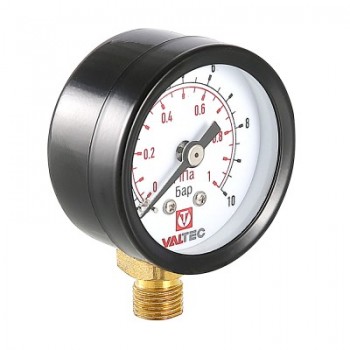 Манометр VALTEC VT.TM40 Dy 40 с нижним подключением 1/8 , 0-10 бар (для подпиточного клапана)