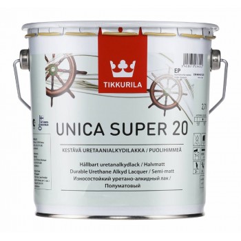 Лак Tikkurila UNICA SUPER 20 алкидно уретановый универсальный, износостойкий, полуматовый (0,9л)