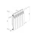 Биметаллический секционный радиатор отопления Royal Thermo Vittoria Super 500 / 8 секций