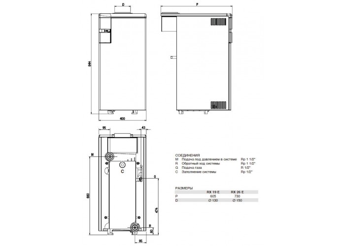 Напольный газовый котел отопления Sime RX 26 E