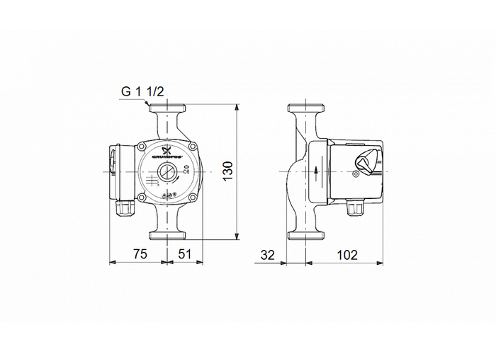 Циркуляционный насос Grundfos UPS 25-60 130