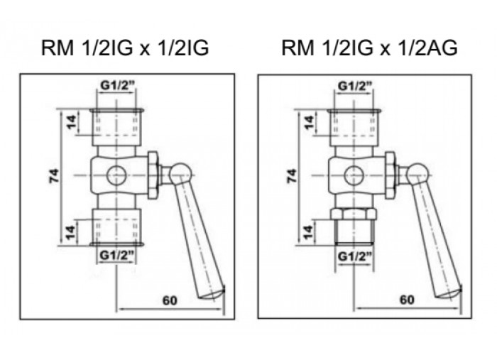 Кран Watts RM 1/2 ВР х 1/2 ВР, для манометра