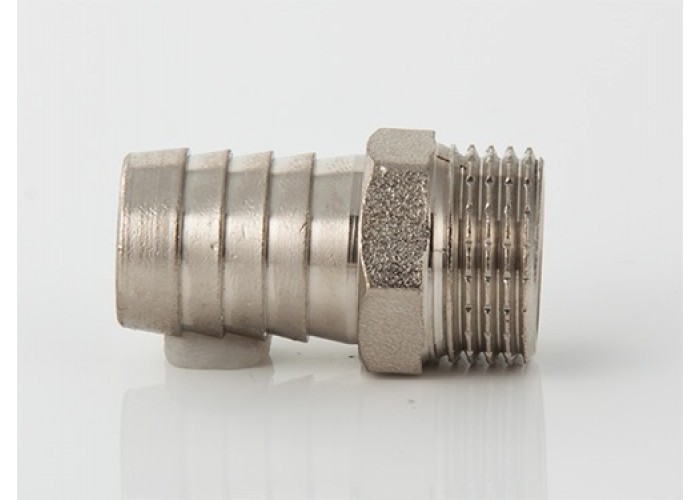 Штуцер для шланга VALTEC 1/2 х 12 мм VTr,650,N,0412 наружная резьба, никелированная латунь