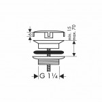 Донный клапан Hansgrohe с фиксированной крышкой 50001000