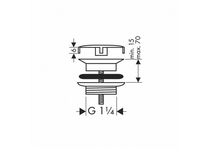 Донный клапан Hansgrohe с фиксированной крышкой 50001000