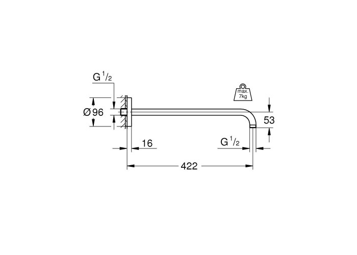 Кронштейн для верхнего душа Grohe Rainshower 26146000