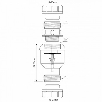 Клапан обратный вертикальный McAlpine 19-23 мм компрес., прозрачный TUN5-CL