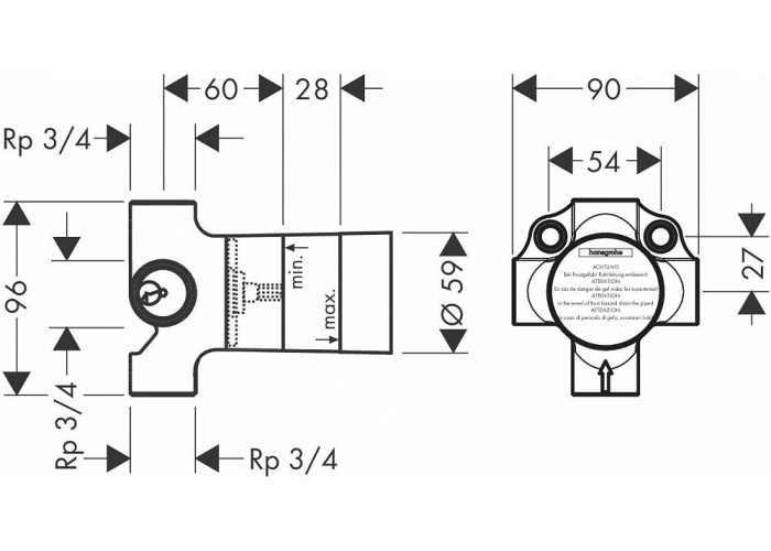 Скрытая часть переключателя Hansgrohe Quattro 15930180