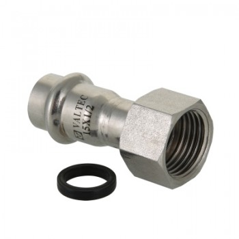 Соединитель VALTEC из нержавеющей стали, с накидной гайкой 12 x 1/2