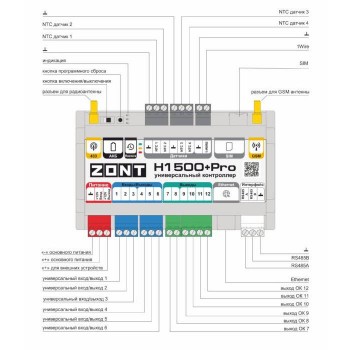Контроллер Zont H1500+ Pro универсальный GSM / Wi-Fi / Etherrnet
