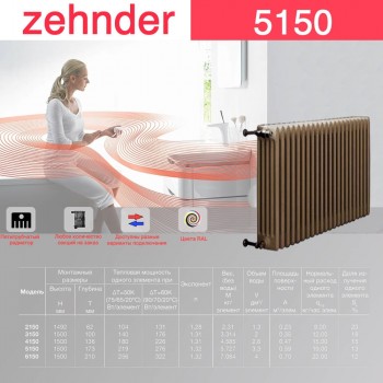 Стальной трубчатый радиатор Zehnder 5150
