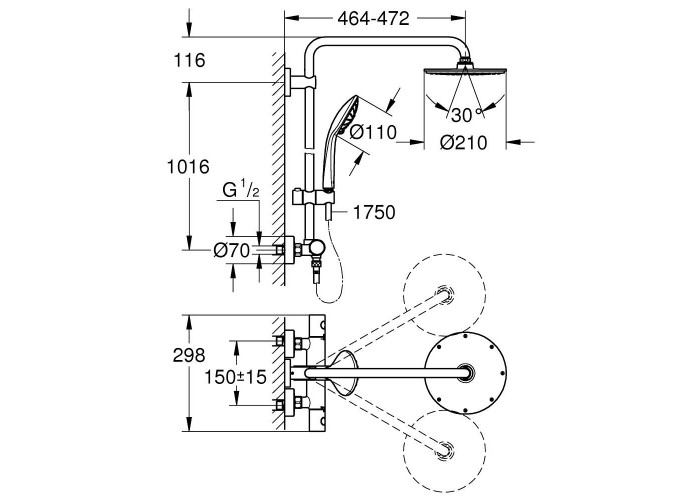 Душевая колонна Grohe Euphoria XXL 210 27964000
