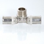 Valtec Тройник пресс с переходом на нар. р. 16х1/2х16