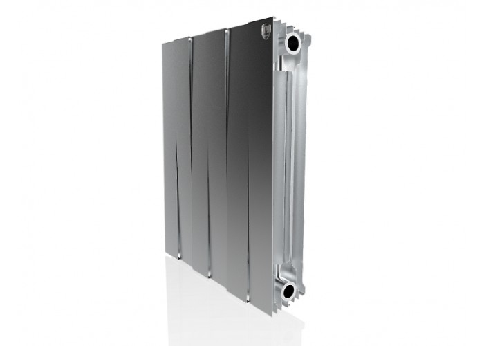 Биметаллический секционный радиатор Royal Thermo PianoForte Satin Silver 500 / 6 секций