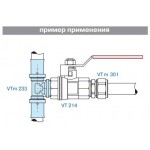 Valtec Тройник пресс с переходом на нар. р. 16х1/2х16