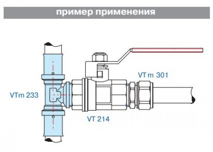 Valtec Тройник пресс с переходом на нар. р. 16х1/2х16