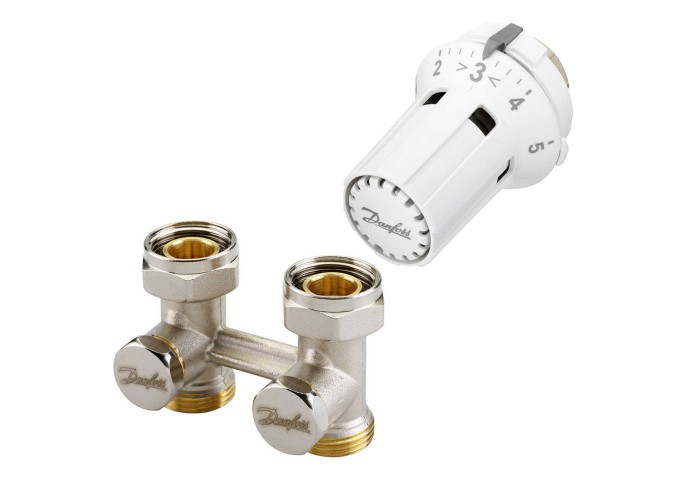 Комплект для радиаторов Danfoss с нижним подключением RLV-KS/RTRW-K - G 3/4 A x G 3/4 A, прямой