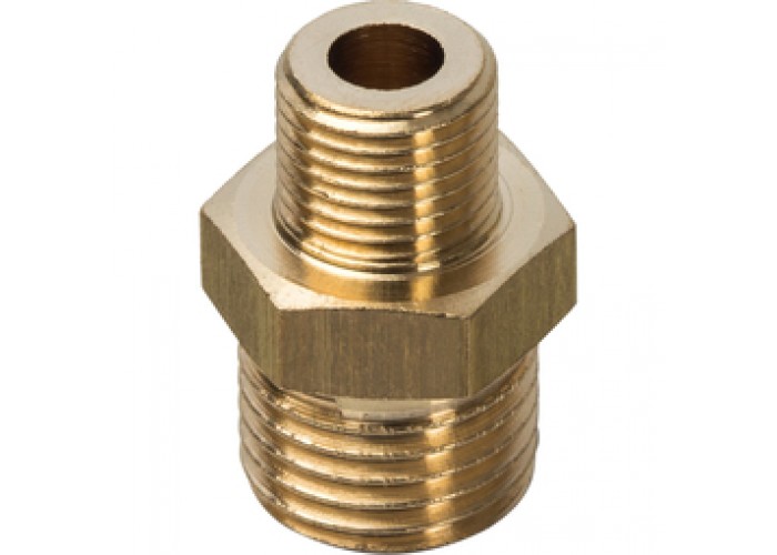 Ниппель переходной Stout 3/8 X1/4 наружная резьба, латунь