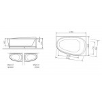 Каркас для ванны AM.PM Like W80A-170L110W-R 170x110 см, левосторонний