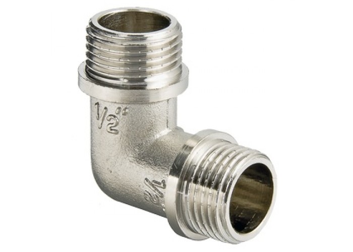 Угольник VALTEC 1/2 наружная резьба, 90 градусов, никелированная латунь