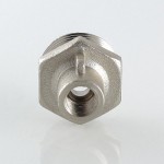 Переходник для подключения датчика температуры VALTEC M10 х 1/2 внутренняя-наружная резьба, никелированная латунь
