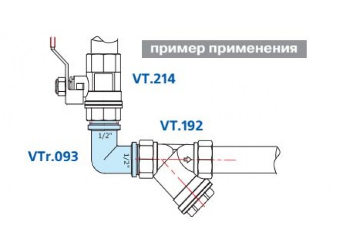 Угольник VALTEC 1/2 наружная резьба, 90 градусов, никелированная латунь
