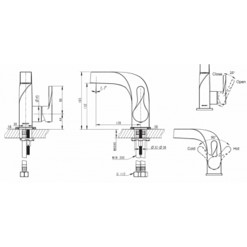 Смеситель для раковины Bravat Wave F174108C-2