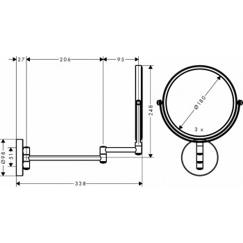 Зеркало косметическое Hansgrohe Logis Universal 73561000