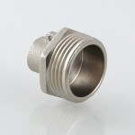 Переходник для подключения датчика температуры VALTEC M10 х 1/2 внутренняя-наружная резьба, никелированная латунь