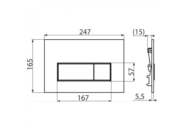 Кнопка смыва, пластик, хром Alcaplast M571