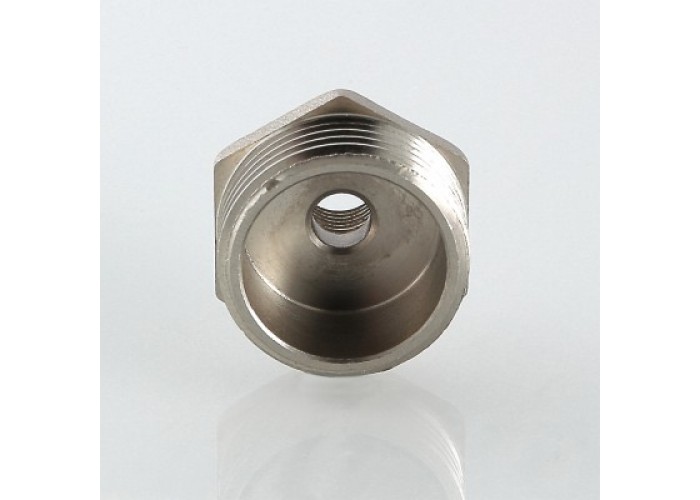 Переходник для подключения датчика температуры VALTEC M10 х 1/2 внутренняя-наружная резьба, никелированная латунь