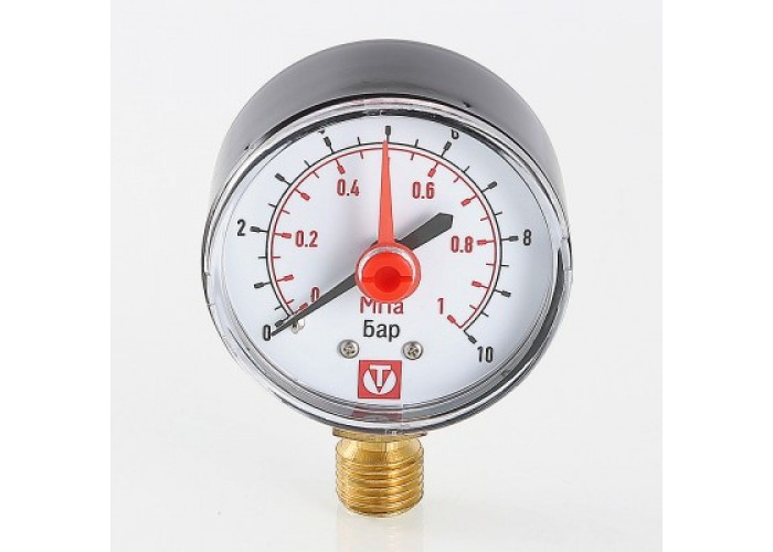 Манометр VALTEC VT.TM50 Dy 50 с нижним подключением 1/4 , 0-10 бар (для самоочищающегося фильтра)
