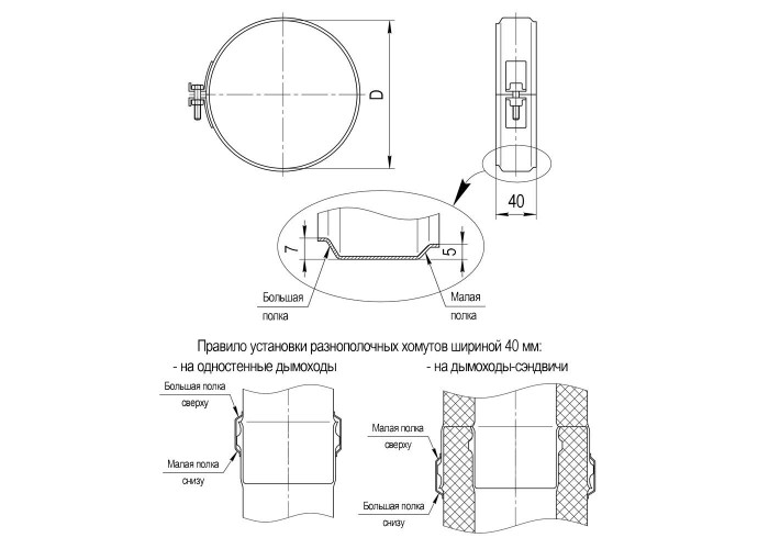 Хомут обжимной FERRUM (430/0,5 мм) Ф80