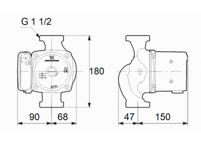 Циркуляционный насос Grundfos UPS 25-100