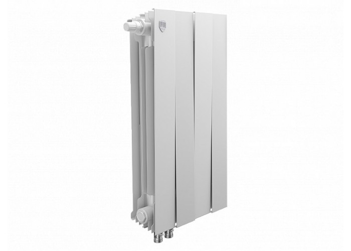 Биметаллический секционный радиатор отопления Royal Thermo Pianoforte Bianco Traffico 500 / 4 секции нижнее левое подключение