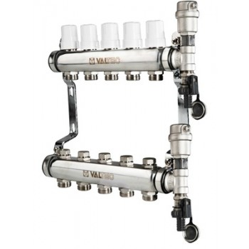 Коллекторная группа VALTEC НЕРЖ, в сборе, 1х3 вых. Евроконус 3/4