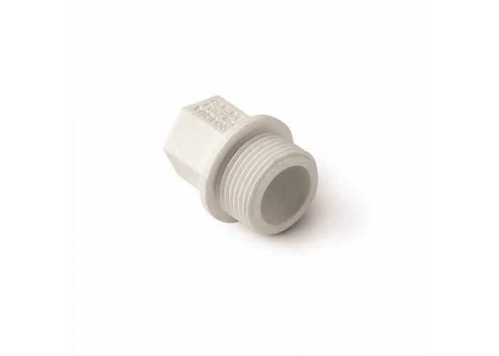 Заглушка полипропиленовая PRO AQUA PP-R резьбовая белая 20 (1/2), арт.PA15508P