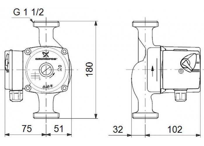 Циркуляционный насос Grundfos UPS 25-40