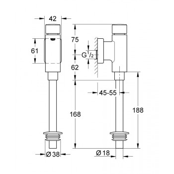 Смывное устройство для писсуара Grohe Rondo 37346000