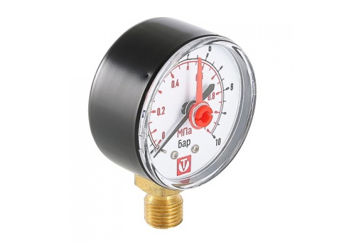 Манометр VALTEC VT.TM50 Dy 50 с нижним подключением 1/4 , 0-10 бар (для самоочищающегося фильтра)